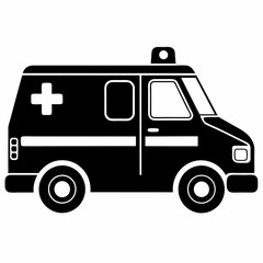 ambulance Black silhouette