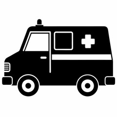 ambulance Black silhouette