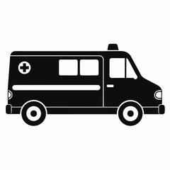 ambulance Black silhouette