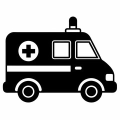 ambulance Black silhouette