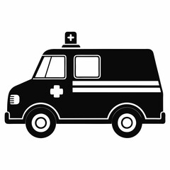 ambulance Black silhouette