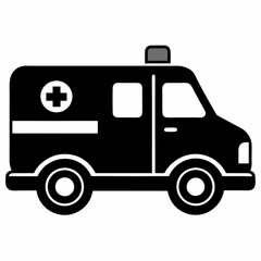 ambulance Black silhouette