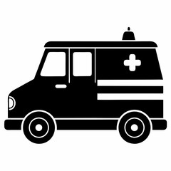 ambulance Black silhouette
