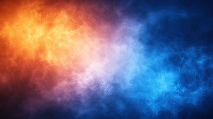 A stunning blend of vibrant orange and blue smoke, creating a mesmerizing abstract background for various creative projects.