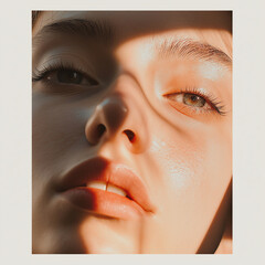 Naklejka premium Attraktives Porträt einer jungen Frau für Social-Media-Profile. Natürliches Lächeln und gute Beleuchtung vermitteln Authentizität. Ideal für professionelle Netzwerke und persönliche Online-Präsenz