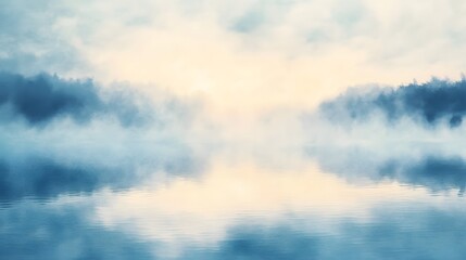 Obraz premium Abstract watercolor background with soft blue and yellow hues, reminiscent of clouds and sky. Perfect for design projects.