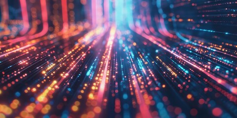 Futuristic Neon Tunnel with Vibrant Lights created by ai