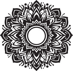 Mandala  Black and White Logo Vector – SVG Design.

This is a printable SVG design file. You can easily print on t-shirts, hoodies, mugs, bags, posters, walls, etc.
