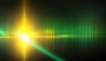 Vibrant Spectrum Abstract Vertical Light Streaks in a Gradient of Golden Yellow Green Teal on a Dark Background Digital Landscape. Poster Banner Wallpaper With Copy Space