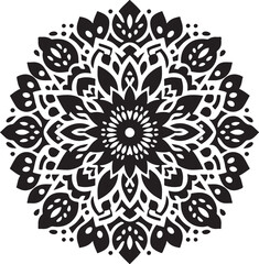 Mandala  Black and White Logo Vector – SVG Design.

This is a printable SVG design file. You can easily print on t-shirts, hoodies, mugs, bags, posters, walls, etc.
