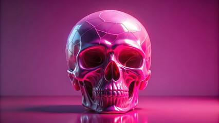 Abstract pink human skull with a futuristic twist, pink, human, skull, abstract,futuristic, concept, symbol, death, mystery