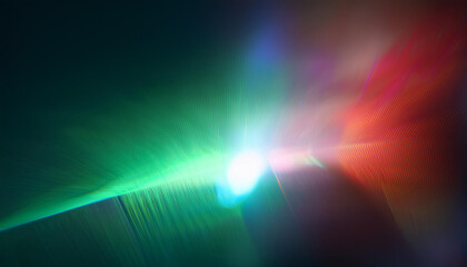 Vibrant Streaks of Light. Abstract Gradient Rays in Red, Green, and White Converging in a Dynamic Motion on a Dark Background. Poster Banner Wallpaper With Copy Space