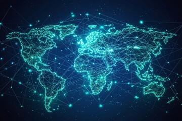 Global Digital Business Network Connection Illustration created with Generative AI