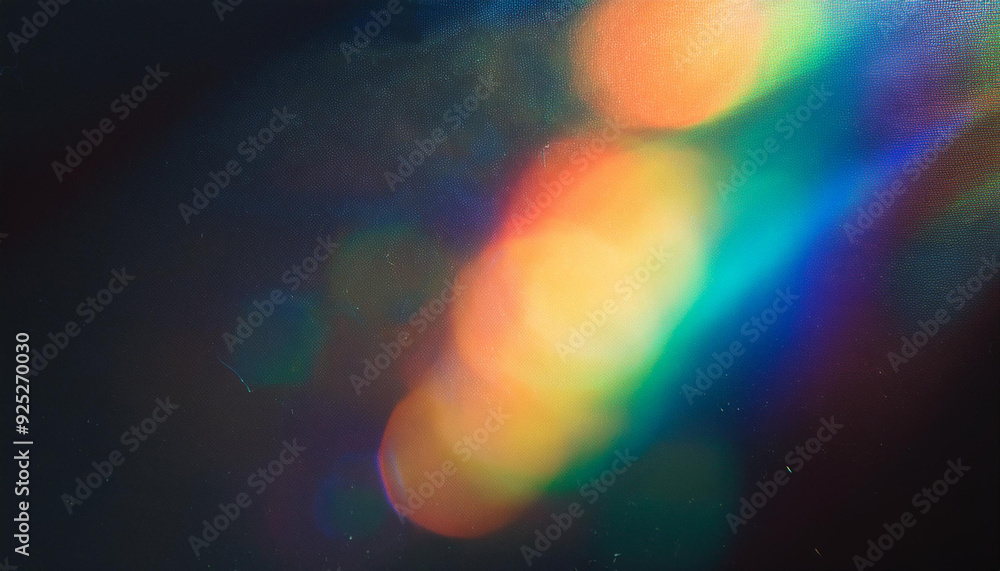 Poster Abstract Rainbow Light Spectrum Refraction on Dark Surface, Vibrant Gradient Colors Blurring Together in a Dynamic Display of Luminescent Energy and Prismatic Hues