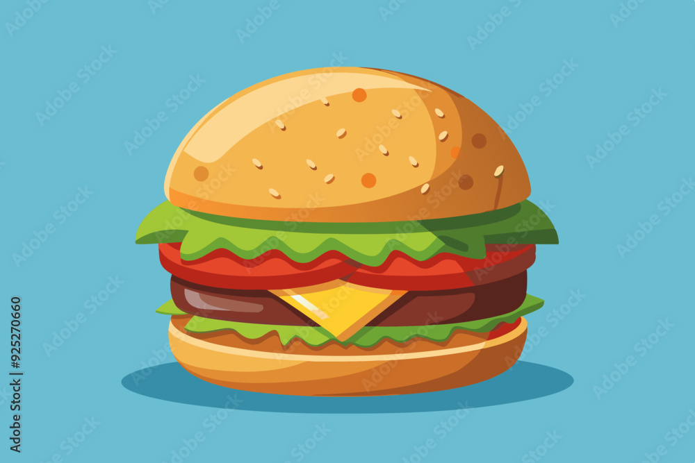 Wall mural Hamburger icon flat style vector 