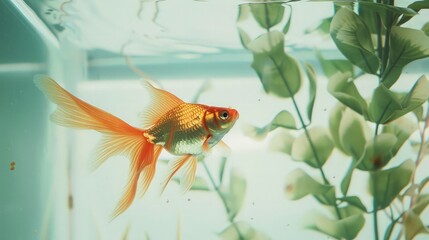 Golden Fish in a Tank