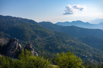 Naklejka premium Aerial view of turkish mountains in summer.