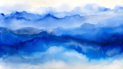 Obraz premium Abstract blue watercolor painting water texture background.