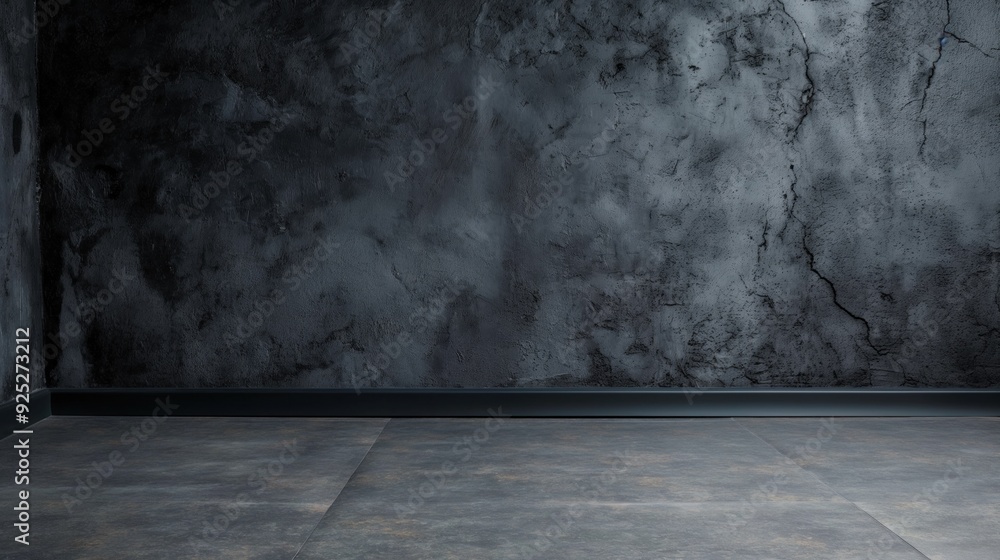 Poster the setting features a dark textured wall with noticeable cracks and a clean floor that evokes a min