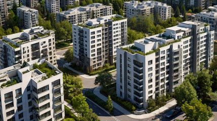 A low rise modern apartment buildings architecture city day