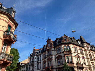 Altbaufassaden in Heidelberg, Deutschland