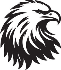 Bald eagle icon silhouette vector art illustration