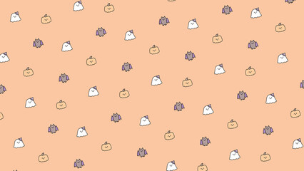 シンプルなゆるかわハロウィンパターン⭐︎