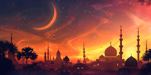 Obraz premium Ramadan Mubarak Design Islamic Background 