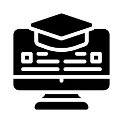 e learning glyph icon