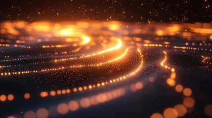 Abstract Orange Glow with Particles