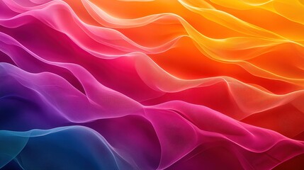 Obraz premium Layered abstract waves in a full spectrum of colors, flowing horizontally to create a vibrant and dynamic background illustration,
