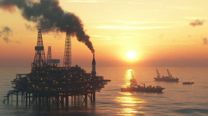 Obraz premium Innovative methods for reducing environmental impact in oil extraction