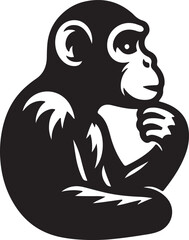Chimpanzee icon silhouette vector art illustration