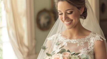 Fototapeta premium beautiful woman in wedding dress