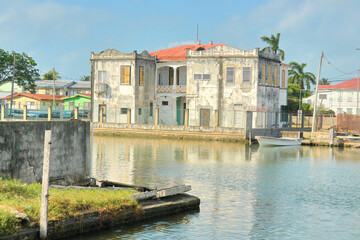 View of Belize city from the Belize river