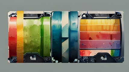 row of colorful graffiti