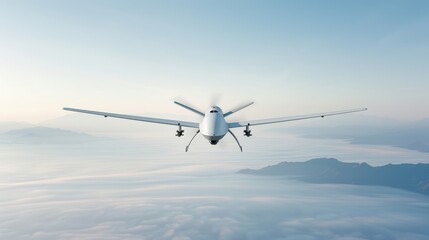 Fototapeta premium A white fighter jet is parked in a hangar