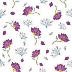 lotus flower sheamless pattern vector  for textile, rug, bedsheet, textur,pillow,greeting , printing and other design project.