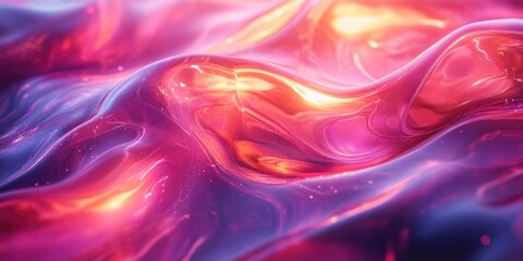 Obraz premium Abstract Swirling Liquid with Pink, Orange, and Purple Hues