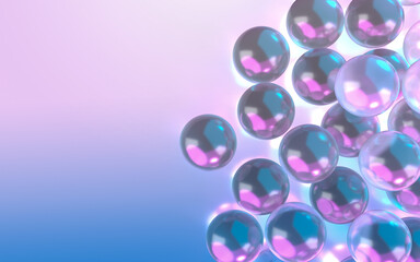綺麗なシャボン玉の3Dイラストレーション