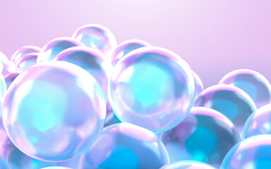 綺麗なシャボン玉の3Dイラストレーション