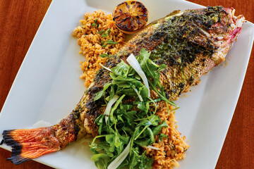 Whole Grilled Red Snapper