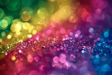 Colorful lights in a blurred state, showing prismatic and rainbow hues, Prismatic and rainbow hues