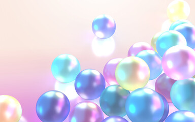 綺麗なシャボン玉の3Dイラストレーション