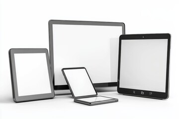 Multiple responsive screen and mobile devices mockup created with Generative AI