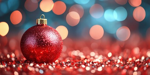 Abstract of christmas and bokeh light with glitter background , ai