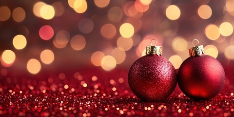 Abstract of christmas and bokeh light with glitter background , ai