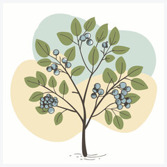 Obraz premium Majestic Serviceberry Tree Vector Illustration