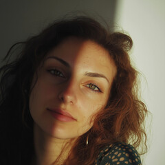 Naklejka premium Professionelles Porträt einer jungen Frau mit natürlichem Look. Perfekt für LinkedIn, Facebook oder andere soziale Medien