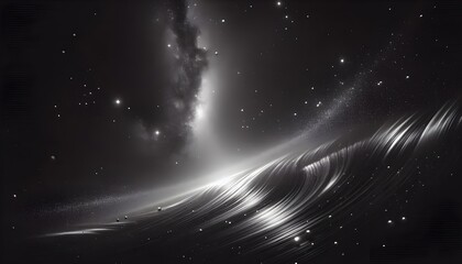 Majestic Night Sky with Swirling Galaxy and Stars